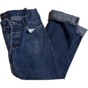 Nudie Jeans Men 34x32 (Actual 32x28) Blue Grim Tim Selvedge Organic Cotton Italy